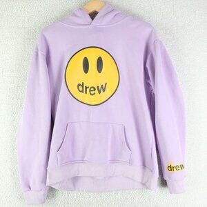 drew house Lavender Hoodie with Yellow Smiley